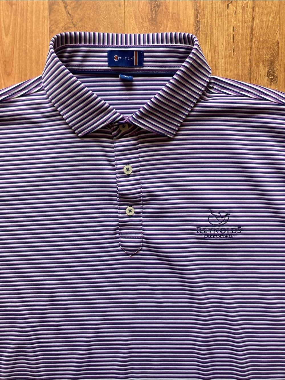 Stitch Striped Mens XL Performance Golf Polo Shirt Reynolds Oconee Logo